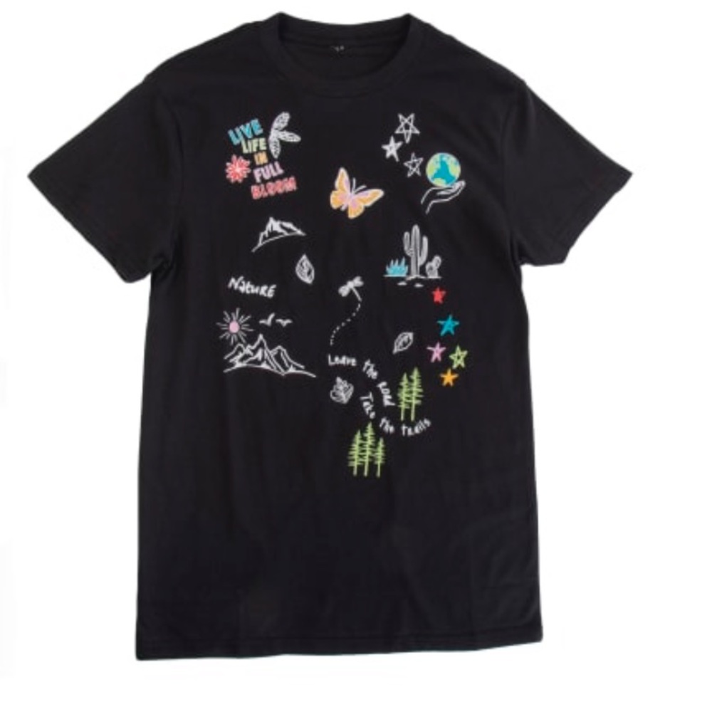 Women’s t-shirt graphic tee ‘take the trails' size large black top shirt sleeve - Picture 9 of 9